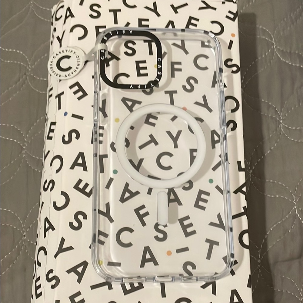 Casetify Clear Phone Case with White Accents
